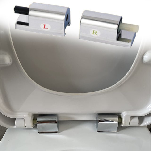 LEENKEA Soft-Close Scharniere für ovale Toilettendeckel in Chrom und Silber inklusive Montage-Set - Bild 1