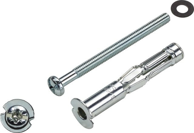 LUX-TOOLS Metallhohlraumdübel aus Stahl mit Schraube in Silber, Durchmesser: 6 mm, Länge: 65 mm, 2 Stück - Bild 1