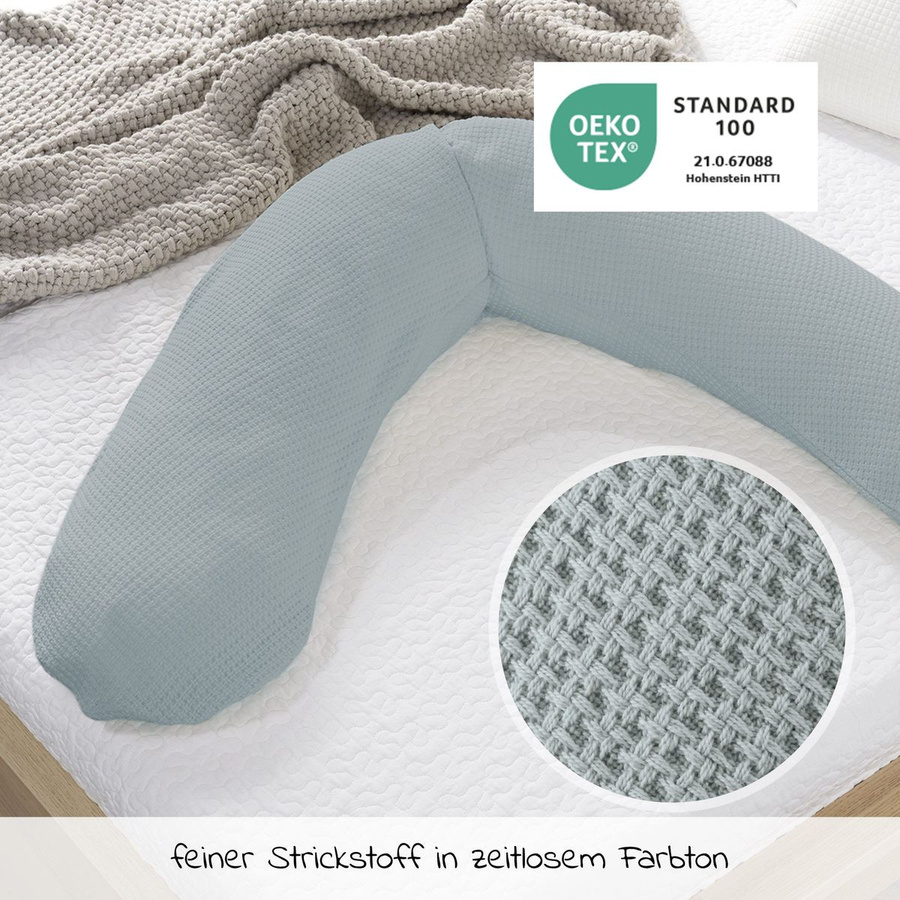 Theraline Ersatzbezug für das Original Stillkissen aus Feinstrick in Nebelblau, 190 cm - Bild 2