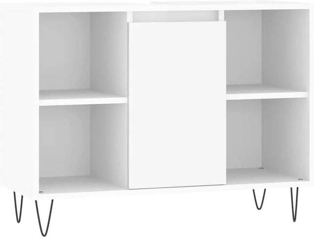 vidaXL Badschrank in Hochglanz Weiß im industriellen Stil, B/T/H: 80 x 33 x 60 cm - Bild 1