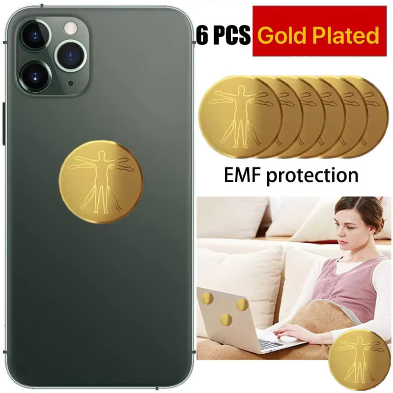 Runder EMF-Schutzaufkleber in Gold, 26 mm Anti-Strahlungs-Blocker für Mobiltelefone und Laptops - Bild 2