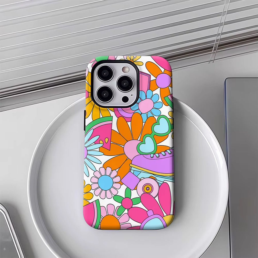Bunte Sommerelemente Handyhülle für Apple iPhone 17 16 15 14 13 12 Pro Max Plus mit doppelschichtiger Rückseite in Multicolour - Bild 4