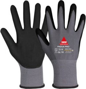 Hase Sicherheitshandschuhe Padua Pro aus Polyester und Nitril in Grau, Größe 8 - Bild 1