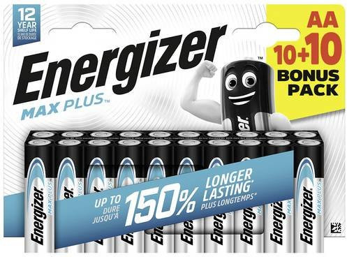 Energizer Max Plus AA Batterien Alkali-Mangan 1,5V, 20 Stück - Bild 1
