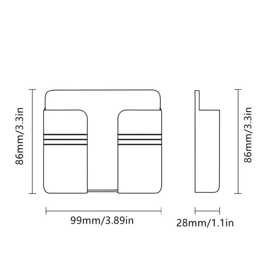 Selbstklebende Wandhalterung für Telefon und Fernbedienung sowie Stecker-Organizer in Weiß - Bild 2