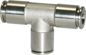 Riegler T-Steckverbindung aus Edelstahl 1.4404 für Schlauch-Außendurchmesser 12 mm, Farbe Silber - Bild 1
