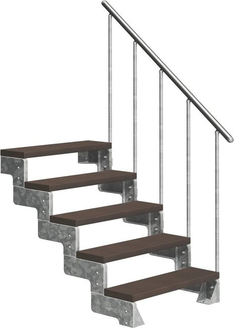 Dolle Außentreppe Gardentop 5 TRIMAX mit 3 Stufen und Alu-Geländer in Dunkelbraun - Bild 1