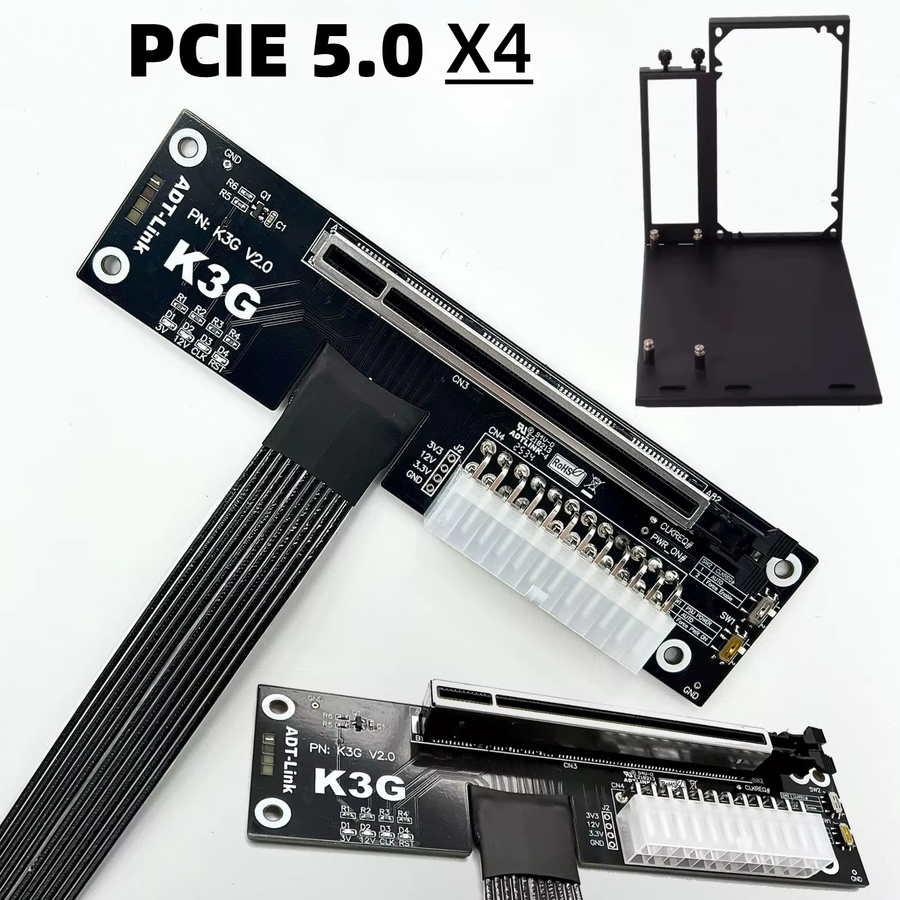 ADT-Link M.2 NVMe zu PCI-E 5.0 X16 eGPU-Adapterkabel für externe Grafikkarten-Dockingstation, Schwarz, Kabellänge: 50 cm - Bild 2