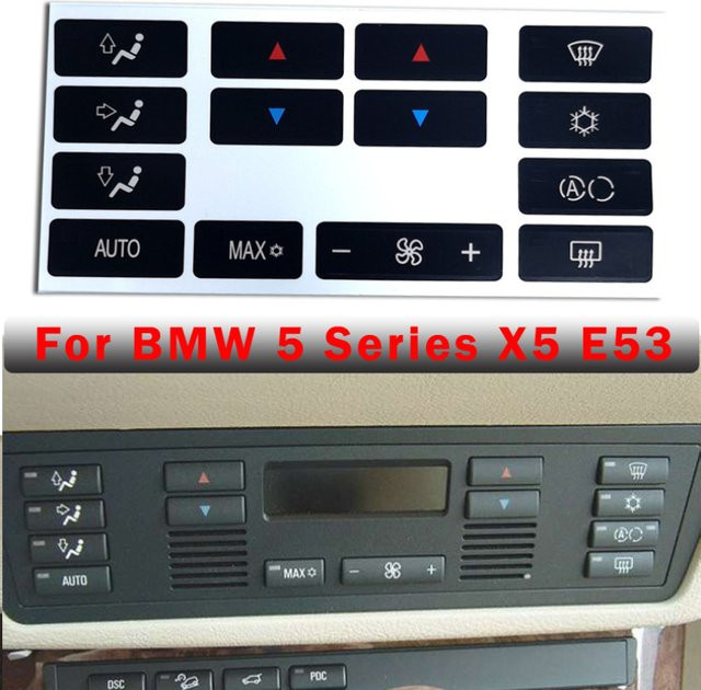 JETTING Schalterabdeckungen für Auto-Klimaanlagen passend für BMW X5 E53 1999-2006 und E39 1996-2002 in Schwarz - Bild 1