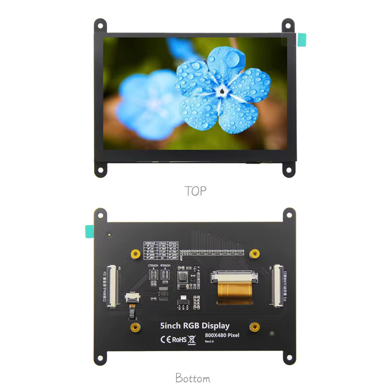 FUNKEYDO 5 Zoll RGB-LCD-Bildschirm mit IPS/TN-Touchscreen Modul in Schwarz für Wildfire, STM32 und ESP32, Auflösung 800 x 480 Pixel - Bild 3