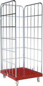 HMH rolltainer Kunststoffboden 1650 KU rot B: 72,5 cm, T: 81,5 cm - Bild 1