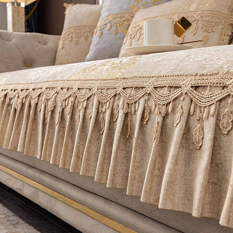 Yiran Furniture Luxus Sofakissenbezug mit Jacquard Stickerei, quadratisch, Breite: 60 cm, Höhe: 60 cm - Bild 1