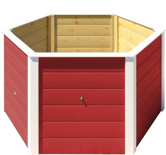 WEKA Elementhochbeet 6-Eck aus Holz in Rot, B/T/H: 143 x 120 x 68,5 cm - Bild 1