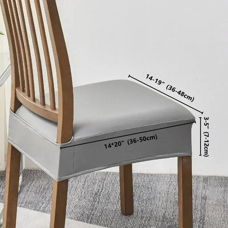 Wasserdichte Stuhlbezüge aus PU-Leder von Household supplies MH, elastische und abnehmbare Esszimmerstuhlbezüge für Küche, Hotel oder Büro - Bild 2