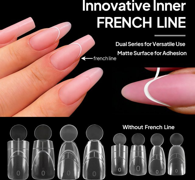 Nailpop Nailpop French Line Dual-Formen Nagelspitzen, 140 Stk. - Bild 1