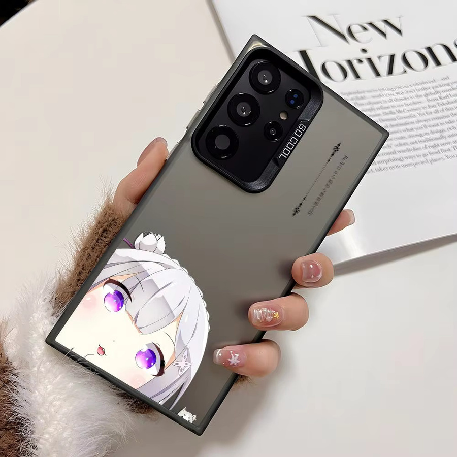 Silikon Handyhülle im Japan Anime Design für Samsung Galaxy S25 S24 S23 S22 S21 S20 Ultra in Silber und Weiß - Bild 2
