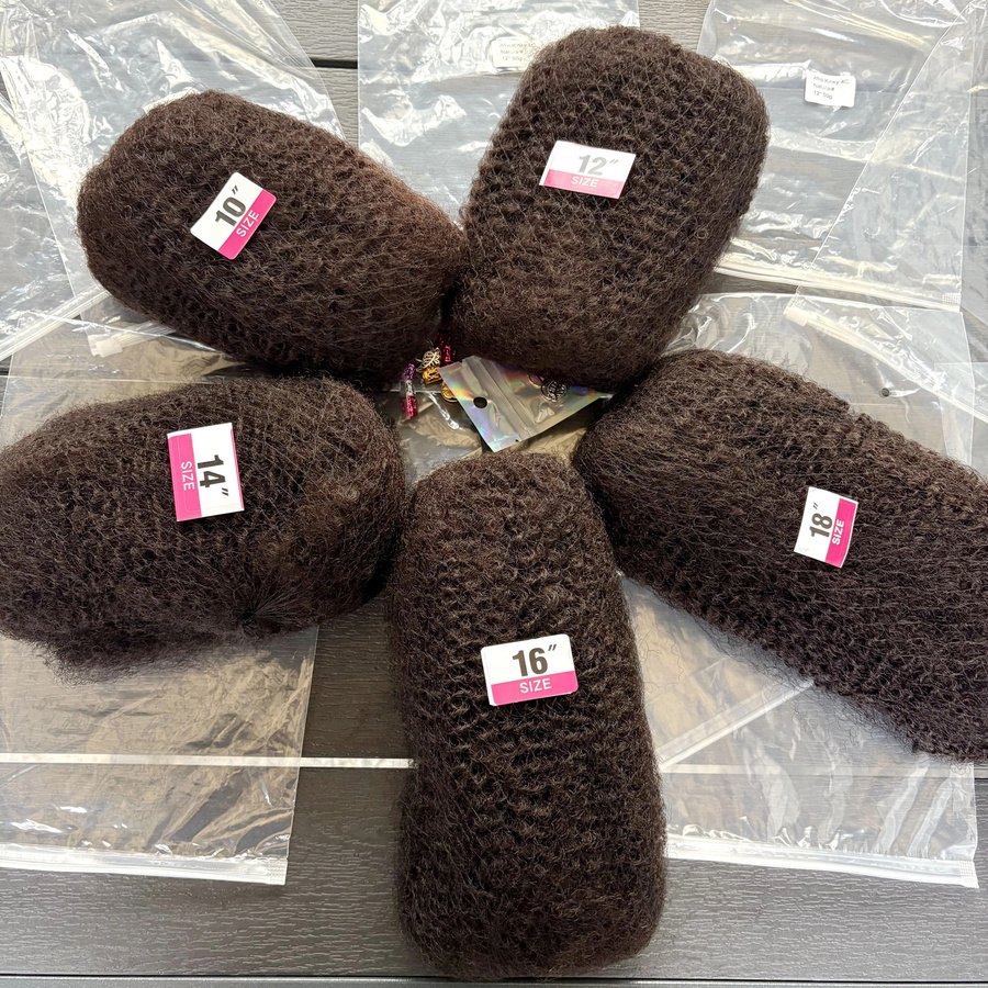 MISHELL Afro Kinky Bulk Echthaar-Extensions, 10-18 Zoll, 30/50g - Bild 3