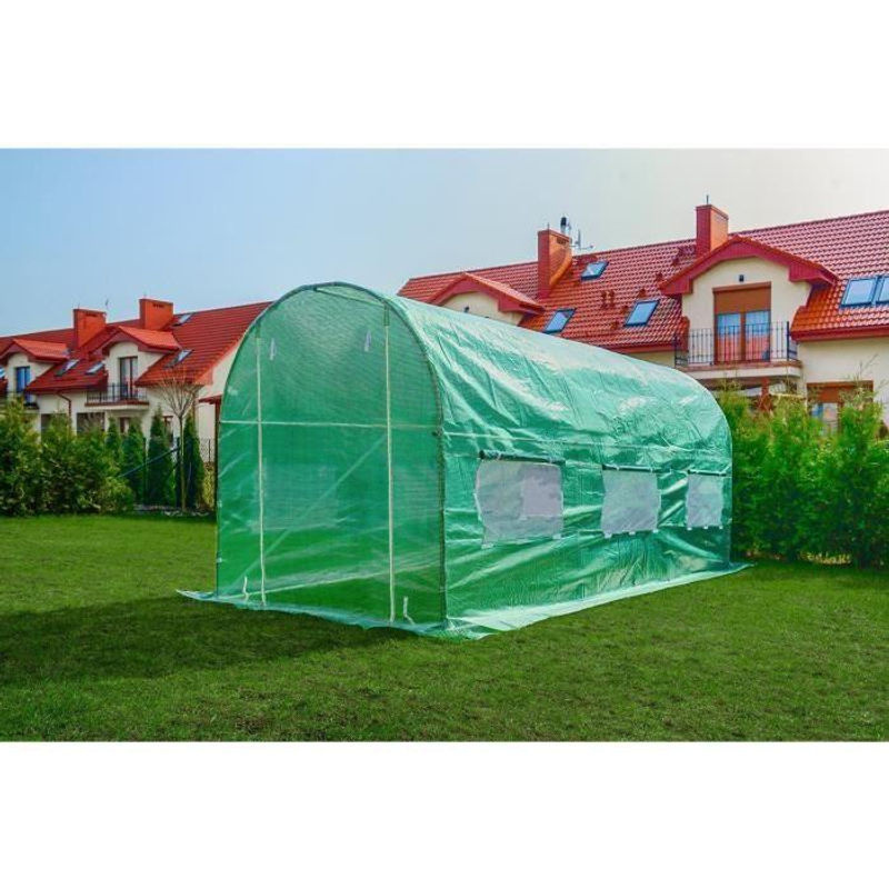 Viking Choice Gewächshaus mit grüner PE-Folie und Moskitonetzfenster, Farbe: Grün, B/T/H: 4 x 2,5 x 2 m - Bild 4