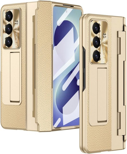 Samsung Galaxy Z Fold8 Ultra Handyhülle in Gold mit Scharnierschutz und 9H Schutzglas - Bild 1