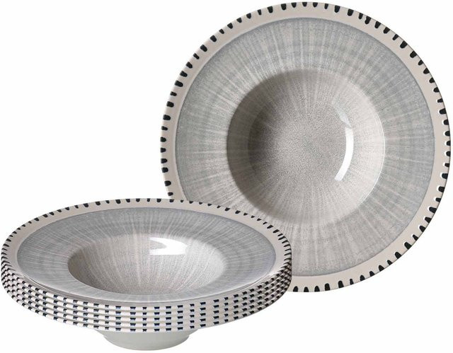 Ritzenhoff & Breker Gourmetteller Natura Dinner Plate aus Keramik, Grau, 6er Set, Durchmesser: 28 cm - Bild 1