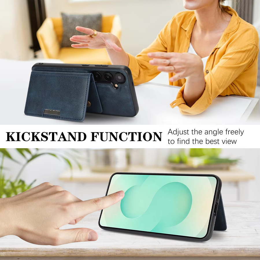 2-in-1 Ledertasche für Samsung Galaxy A14 A15 A16 A17 A26 A34 A35 A36 A52 A53 A54 A55 4G 5G mit magnetischem Kartenfach in Schwarz - Bild 4
