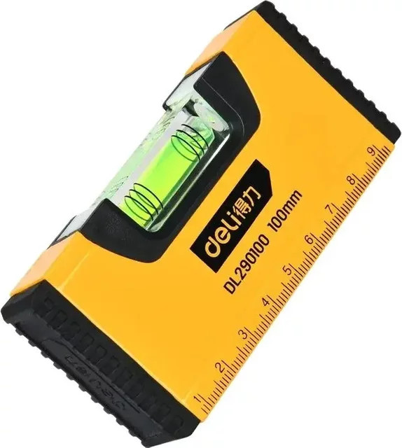 Hochpräzise magnetische Taschenwasserwaage aus Aluminium in Gelb, Breite: 10 cm - Bild 1