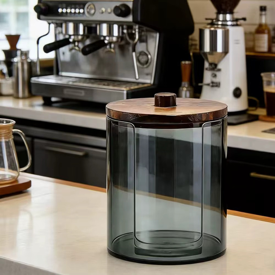 Punana Papierfilterhalter aus Glas in Transparent mit Deckel, tragbarer Aufbewahrungsbehälter für Kaffeefilter, kompatibel mit 51 mm, 53 mm und 58 mm runden Papierkaffee-Werkzeugen - Bild 5