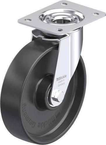 Blickle Stahlblech-Lenkrolle LE-PP 200K in Schwarz, Rad-Durchmesser: 20 cm, Tragfähigkeit: 300 kg - Bild 1