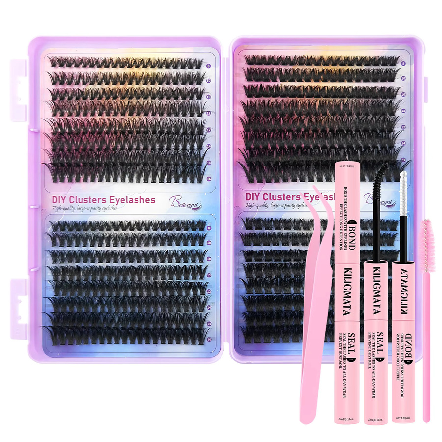 ORREUI Künstliche Wimpern Cluster-Stil, D-Curl, Unisex - Bild 7