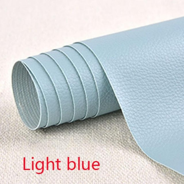 Selbstklebendes Leder-Reparaturpflaster von Home with love aus Vinyl in Hellblau, Breite: 137 cm - Bild 1