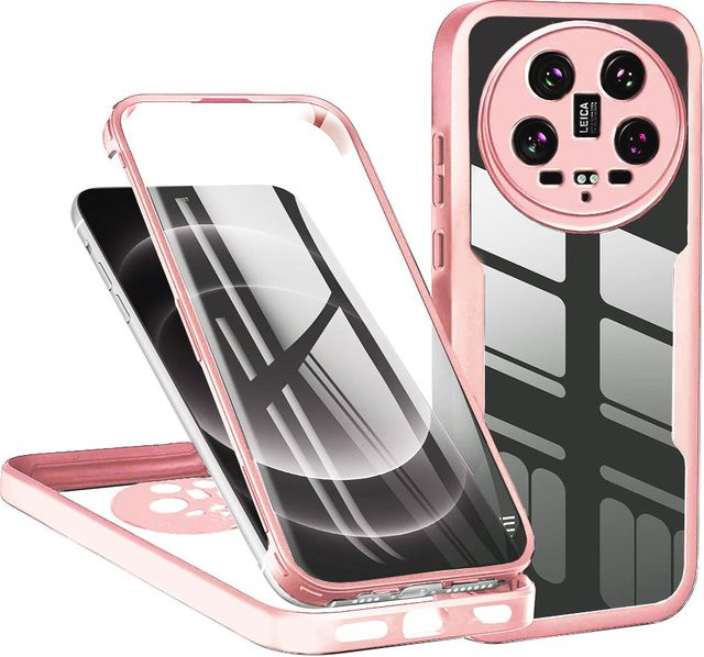 Techsuit ColorVerse 360 Schutzhülle für Xiaomi 14 Ultra in Rosa und Transparent - Bild 1