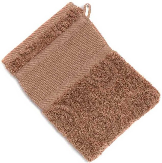 Rico Design Waschhandschuh Kreise in Braun aus Baumwolle, Breite: 15 cm, Höhe: 21 cm - Bild 1