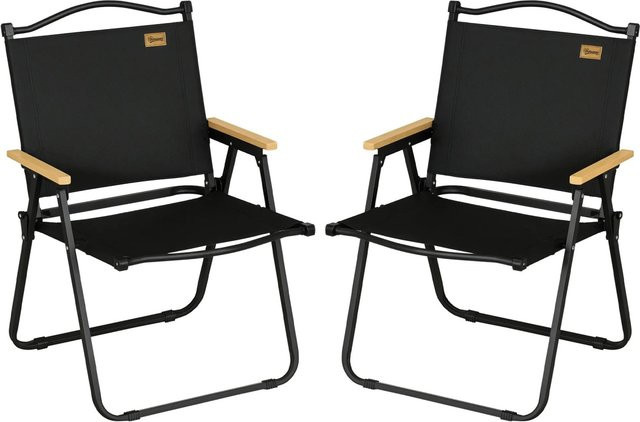 Outsunny Campingstuhl aus Oxfordstoff und Stahl in Schwarz, B/T/H: 59 x 54 x 78 cm - Bild 1
