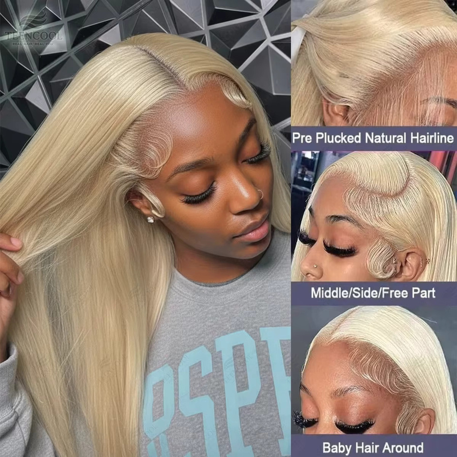 Abijale Echthaarperücke Blonde Glatte, 200er Dichte, HD Lace-Front, Damen - Bild 2