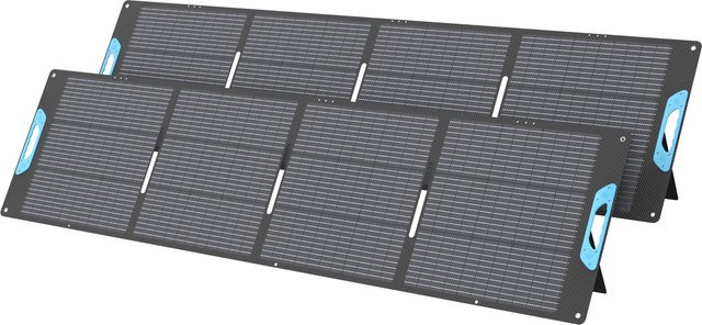 E-POWO Tragbares Solarpanel 220W Faltbares Solarladegerät mit ETFE-Technik in Schwarz für Camping und Wohnmobil - Bild 1