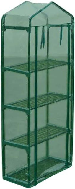 furnicato Gewächshaus in Grün mit 4 Regalen aus Stahl und PVC, H x B x T: 160 x 32 x 32 cm - Bild 1