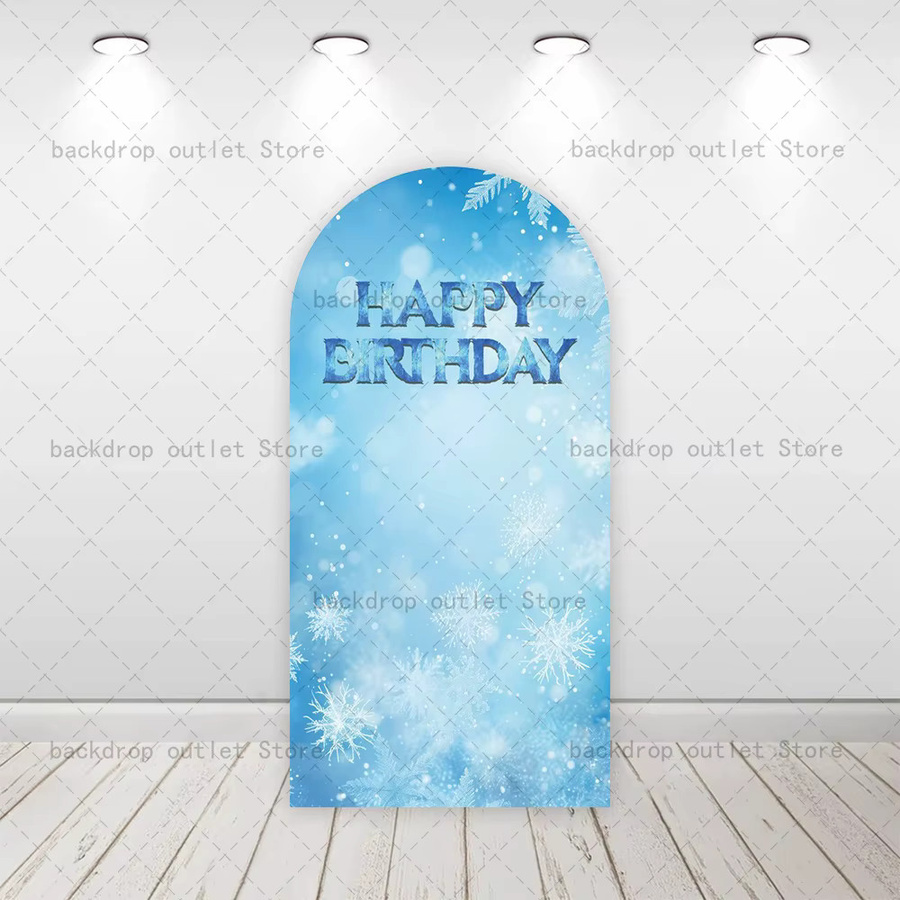 Mehofond Frozen Castle Arch Wandbogen Hintergrund in Blau für Kindergeburtstage und Babypartys - Bild 1