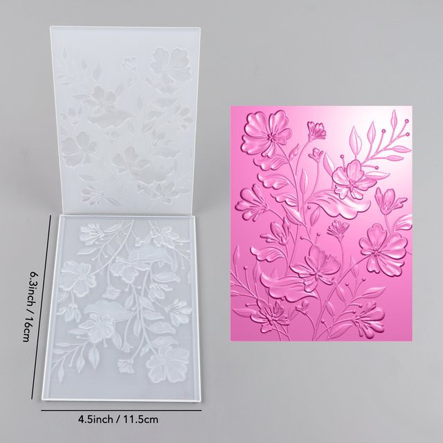 Dekoratives Bastelpapier mit 3D-Blumenprägung für deine DIY-Projekte und Sammelalben - Bild 1
