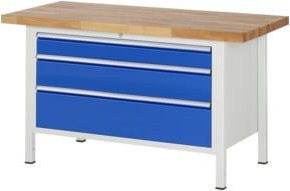 Rau Werkbank 8359A2 in Braun mit 2 Schubladen, B/T/H: 150 x 70 x 84 cm - Bild 1