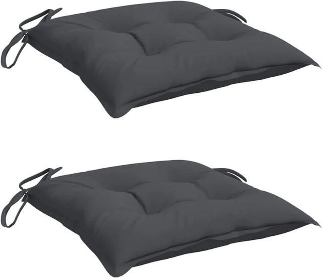 vidaXL Stuhlkissen 2er Set Anthrazit aus wasserabweisendem Oxford-Gewebe B/T/H: 50 x 50 x 7 cm - Bild 1