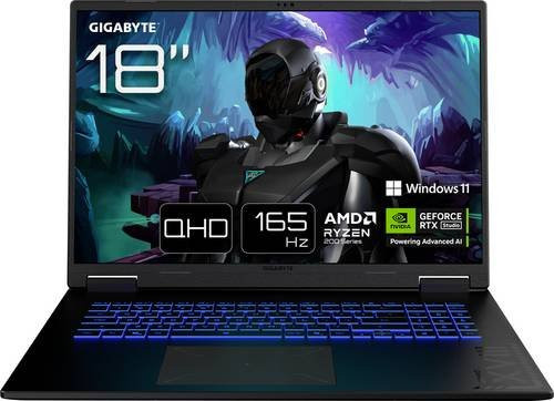 Gigabyte Gaming Notebook A18 in Schwarz mit 18 Zoll WQXGA Display, AMD Ryzen 7, 32GB RAM und 1TB SSD - Bild 2