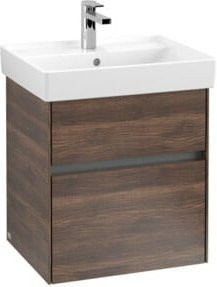 Villeroy & Boch Waschtischunterschrank Collaro in Eiche Braun, Wandhängend, B/H/T: 51 x 54,6 x 41,4 cm - Bild 1