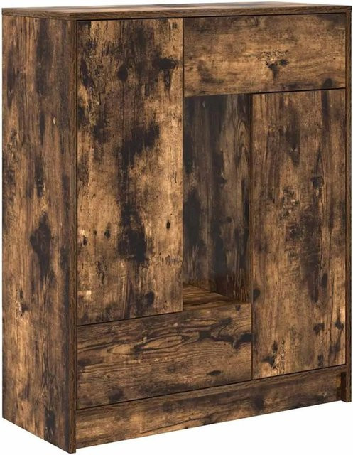 vidaXL Sideboard in Räuchereiche mit Schubladen und Türen, Farbe: Braun, B/T/H: 73 x 31 x 90 cm - Bild 1