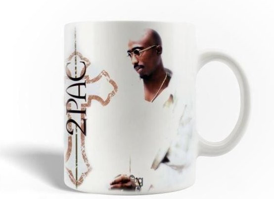 Keramiktasse Tupac Shakur von MANIACASE in Weiß, 300 ml, spülmaschinenfest und mikrowellengeeignet - Bild 1