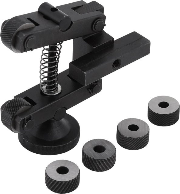 Neoglint Linear Rändel Werkzeug Halter aus Stahl, Schwarz, Einstellbarer Schaft mit Rad für die Drehmaschine - Bild 1
