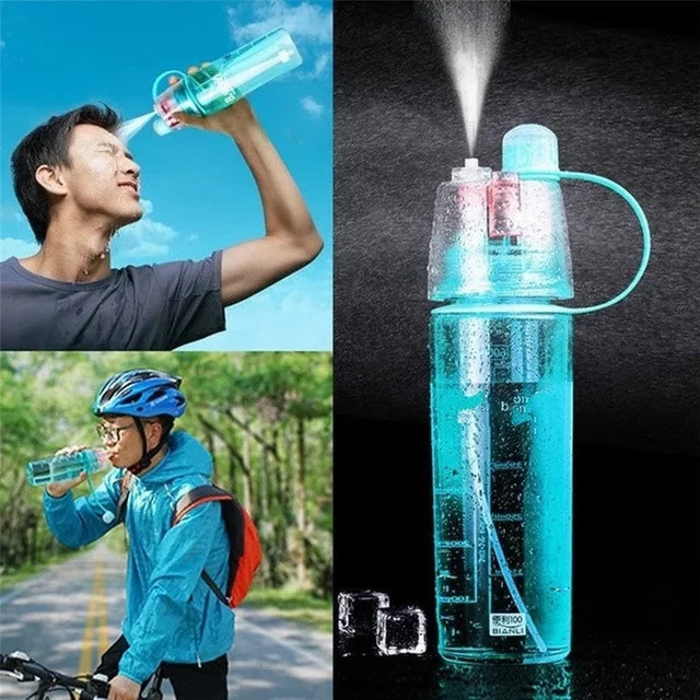 Kreative Spray Wasser Flasche in Pink, tragbare Zerstäubungsflasche für Outdoor und Sport, 600 ml - Bild 1