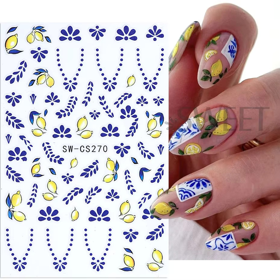 SWEET TREND Nagelaufkleber 3D Blau Obst, Glänzend - Bild 2