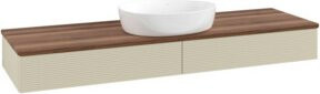 V&B Waschtischunterschrank Antao mit Frontstruktur in Weiß, Grau und Braun, B: 160 cm, T: 50 cm - Bild 1
