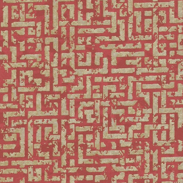 Profhome Grafik Tapete mit metallischen Akzenten in Rot, Gold und Silber, Non-Woven, matt, Breite: 0,53 m, Länge: 10,05 m - Bild 1