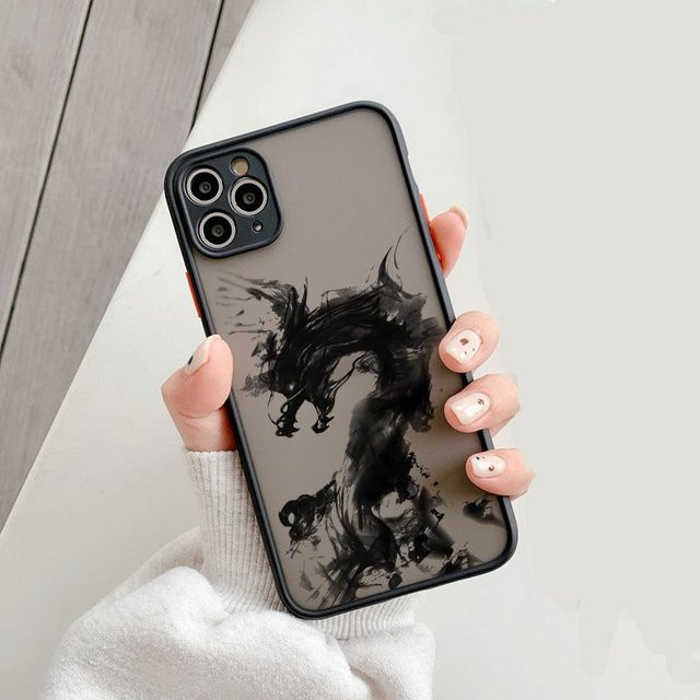 Stoßfeste Drachen Handyhülle für Samsung Galaxy S25 S24 S23 S22 Ultra S21 FE Plus A52 A13 A33 A53 A35 A54 A55 in Schwarz und Transparent - Bild 1